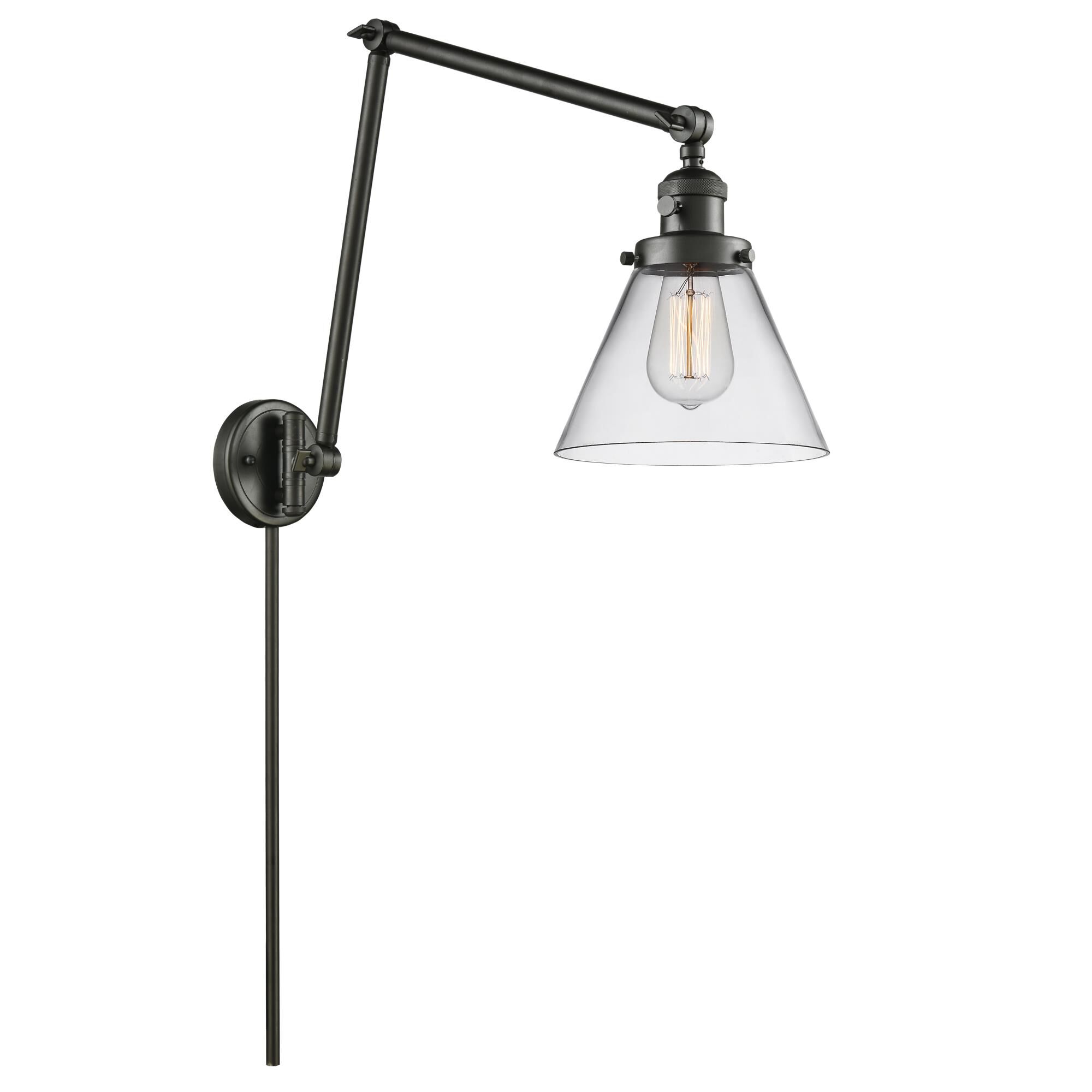 Bruno Marashlian Large Cone Wall Swing Lamp by Innovations Lighting